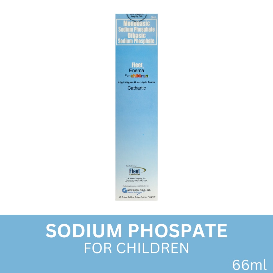 Monobasic sodium phosphate 9.5 g; dibasic sodium phosphate 3.5 g Fleet Enema 66mL