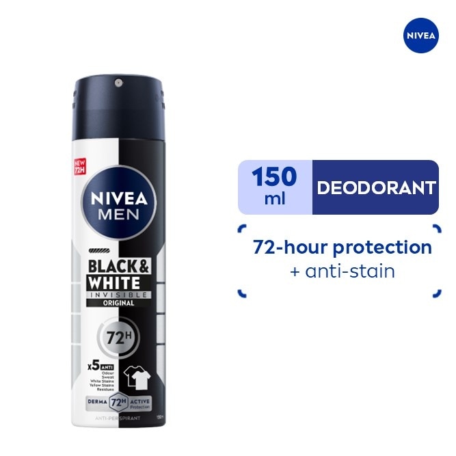 Men Deodorant Black & White Original Anti-Perspirant Spray 150ml