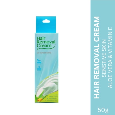 WATSONS Hair Removal Cream with Aloe Vera and Vitamin E for Sensitive Skin 50g