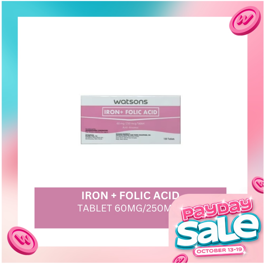 WATSONS GENERICS Iron + Folic Acid 1 Tablet image
