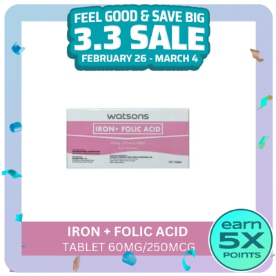 WATSONS GENERICS WATSONS GENERICS Iron + Folic Acid 1 Tablet