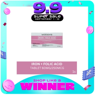 WATSONS GENERICS - WATSONS GENERICS Iron + Folic Acid 1 Tablet image
