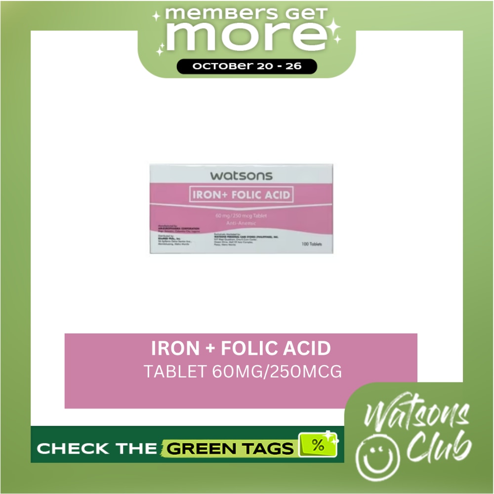 WATSONS GENERICS Iron + Folic Acid 1 Tablet image