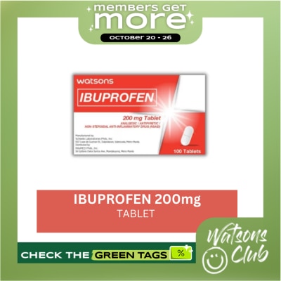 WATSONS GENERICS WATSONS GENERICS Ibuprofen 200mg Tablet Sold Per Piece image