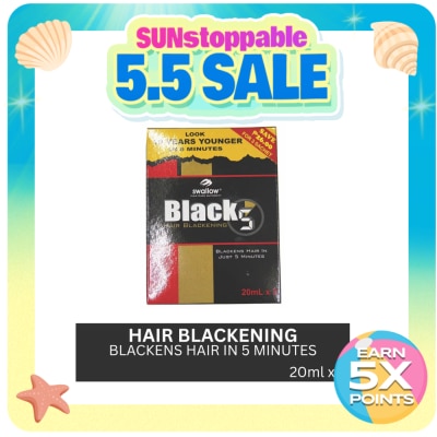 SWALLOW - Black 5 Hair Blackening Solution 20mlx3