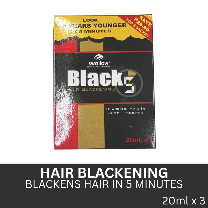 Black 5 Hair Blackening Solution 20mlx3
