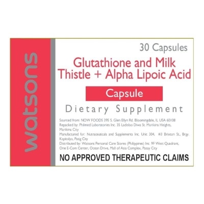 WATSONS GENERICS Watsons Glutathione and Milk Thistle + Alpha Lipoic Acid Capsules