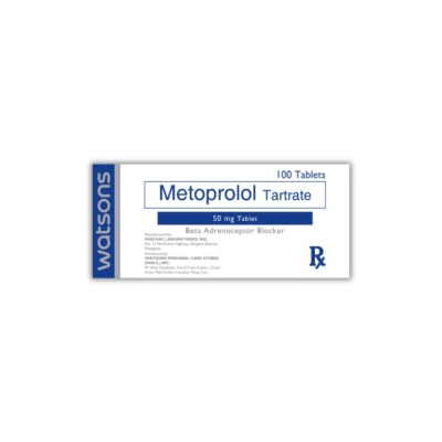 WATSONS GENERICS Metoprolol Tartrate 50mg 1 Tablet [PRESCRIPTION REQUIRED]
