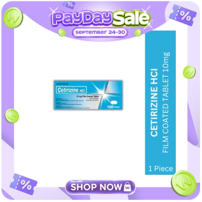 WATSONS GENERICS WATSONS GENERICS Cetirizine hydrochloride 10mg Sold Per Piece image