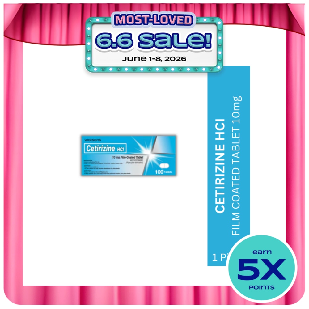 WATSONS GENERICS Cetirizine hydrochloride 10mg Sold Per Piece