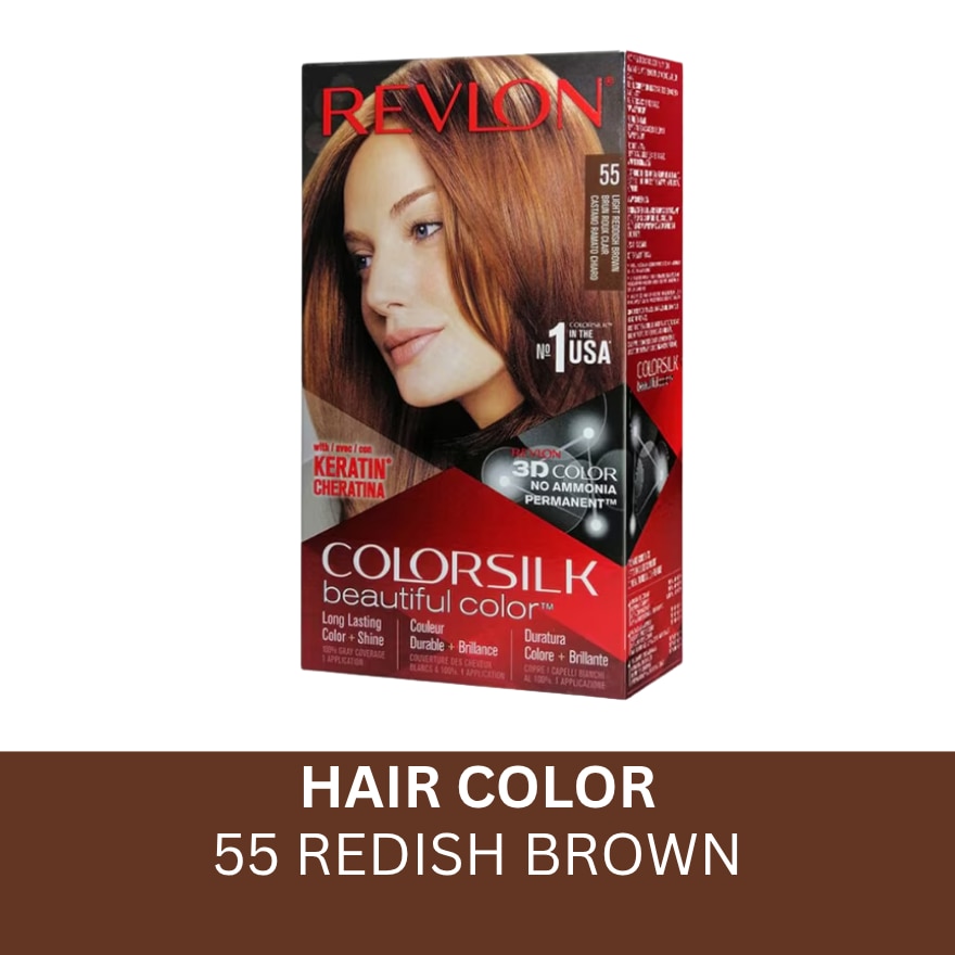 Colorsilk Hair Color Light Reddish Brown 55