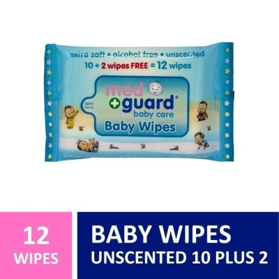 MED GUARD Baby Wipes 10 plus 2 Sheets