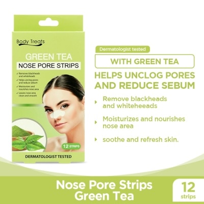 BODY TREATS Nose Pore Strips Greentea 12s