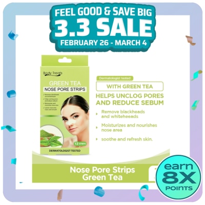 BODY TREATS Nose Pore Strips Greentea 12s