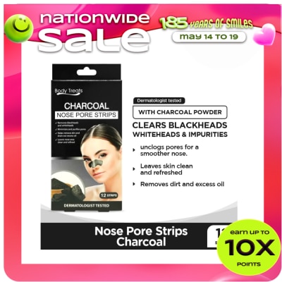 BODY TREATS - Nose Pore Strips Charcoal 12s