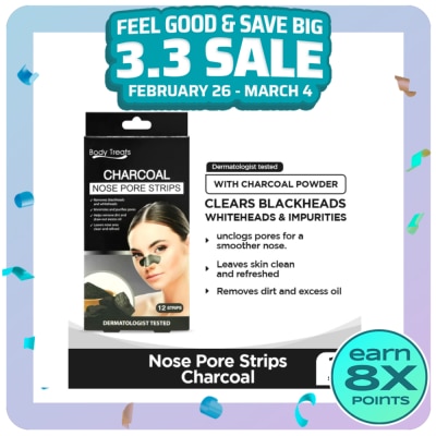 BODY TREATS Nose Pore Strips Charcoal 12s