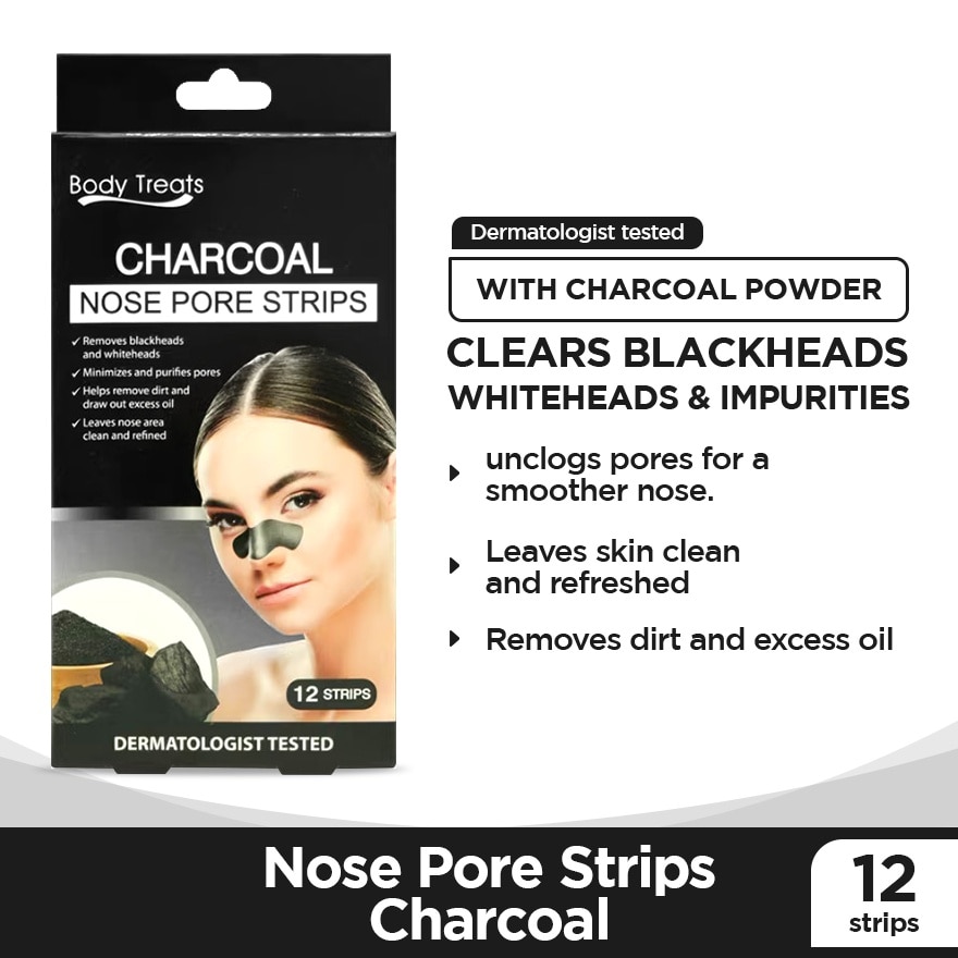 Nose Pore Strips Charcoal 12s