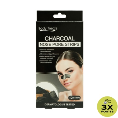 BODY TREATS Nose Pore Strips Charcoal 12s
