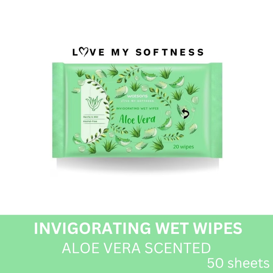 Invigorating Wet Tissues Aloe Vera Scented 50 sheets