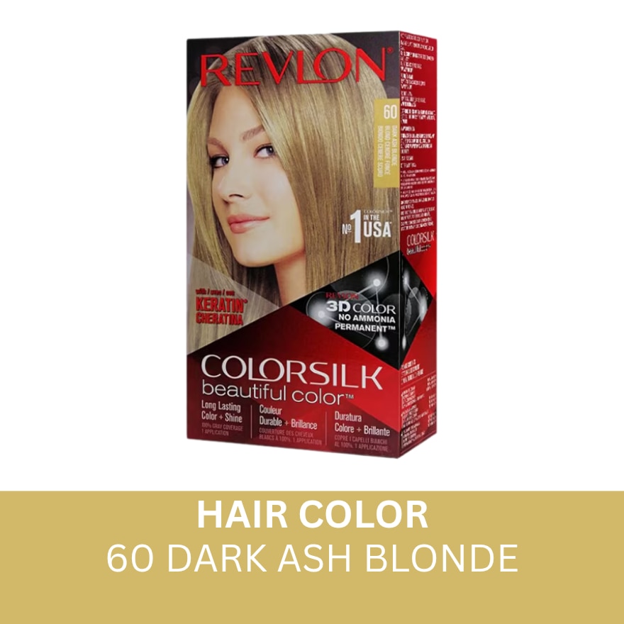 ColorSilk Beautiful Color 3D Color Gel Technology Permanent + No Ammonia 60 Dark Ash Blonde