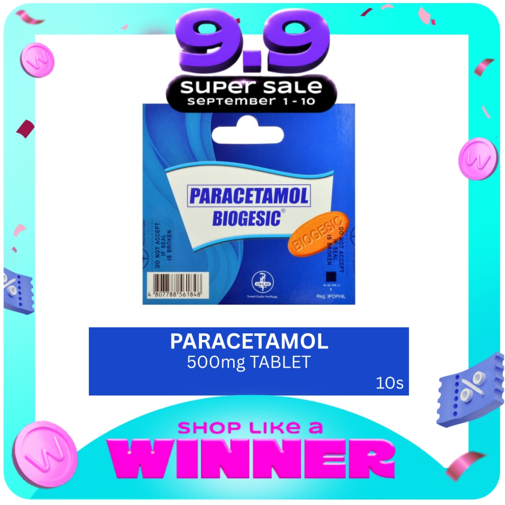 Biogesic Paracetamol 500mg 10 Tablets image