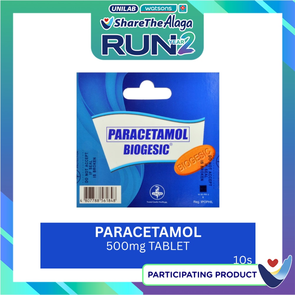 Biogesic Paracetamol 500mg 10 Tablets image