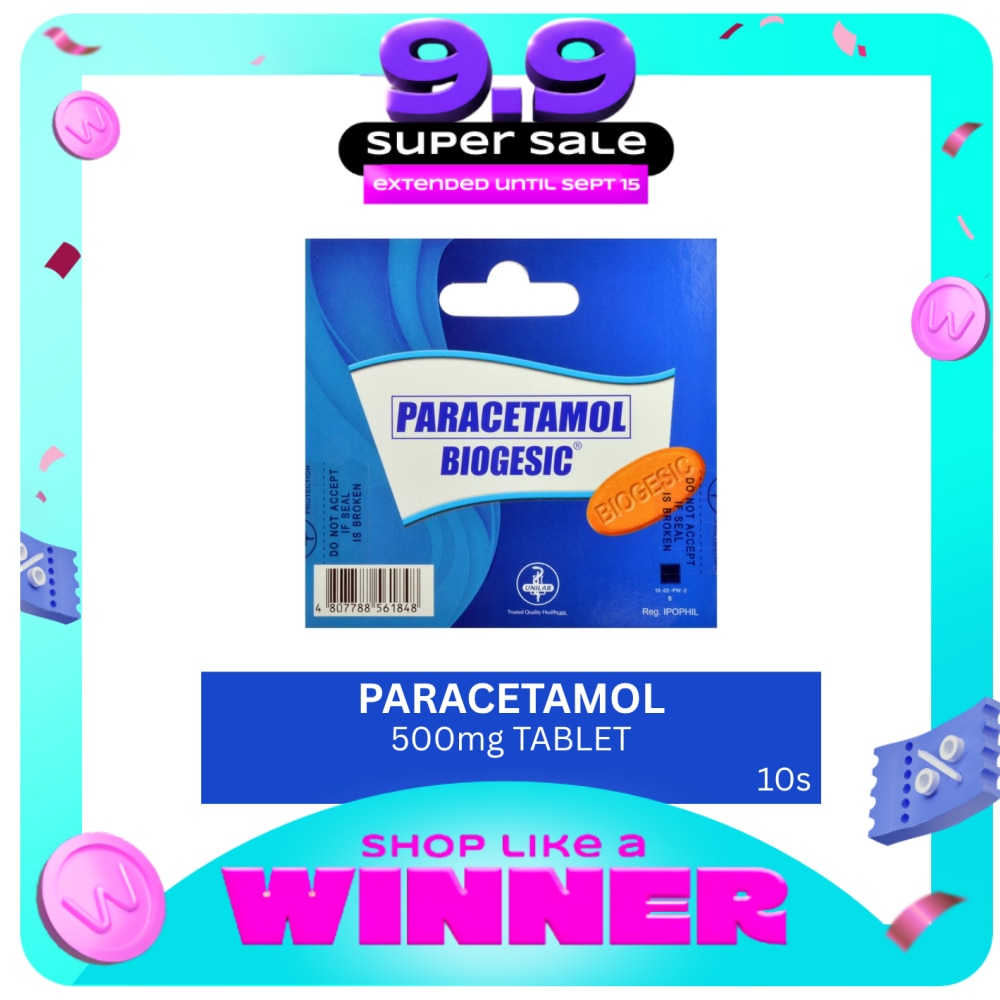 Biogesic Paracetamol 500mg 10 Tablets image