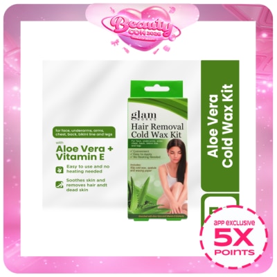 GLAMWORKS - Hair Removal Cold Wax Kit Aloe and Vit. E 50g