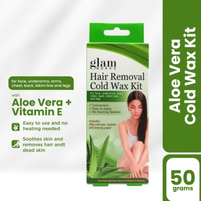 GLAMWORKS - Hair Removal Cold Wax Kit Aloe and Vit. E 50g