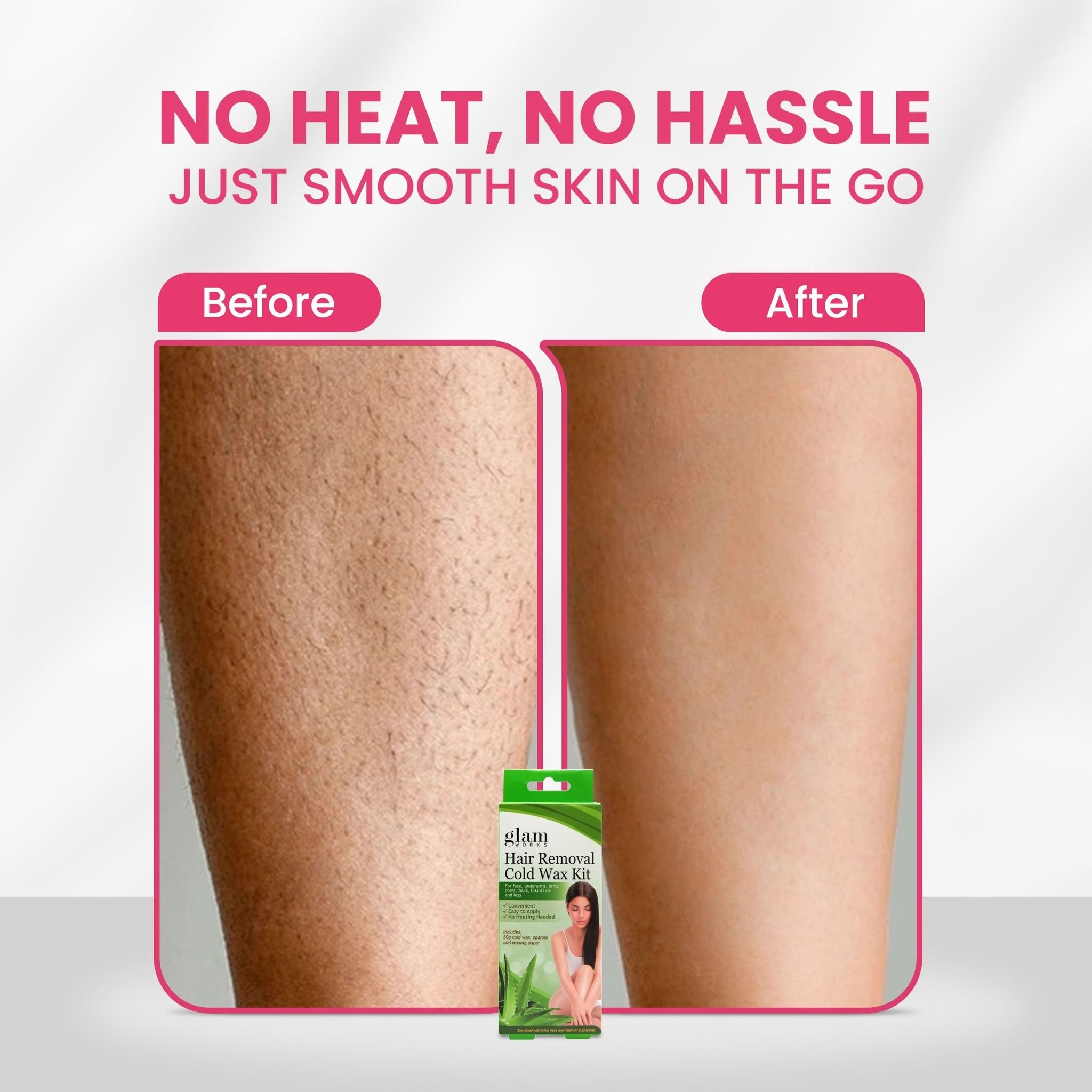 Hair Removal Cold Wax Kit Aloe and Vit. E 50g