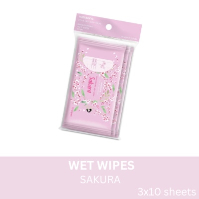WATSONS Invigorating Wet Wipes Sakura Scented 3x10 Sheets
