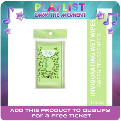 WATSONS - Invigorating Wet Wipes Green Tea Scented 3 x 10 Sheets