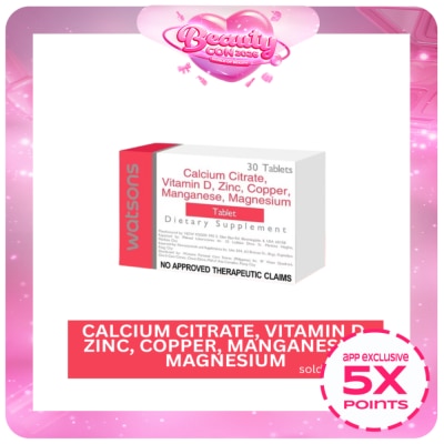 WATSONS GENERICS - Calcium Citrate + Vitamin D + Zinc + Copper + Manganese + Magnesium 1 Tablet