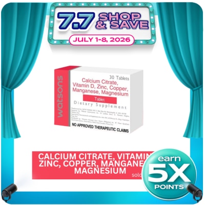 WATSONS GENERICS - Calcium Citrate + Vitamin D + Zinc + Copper + Manganese + Magnesium 1 Tablet