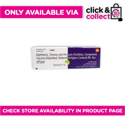 BOOSTRIX - BOOSTRIX Single Dose Injection 0.5ml x 1 [PRESCRIPTION REQUIRED] Available In Click & Collect Express Only image