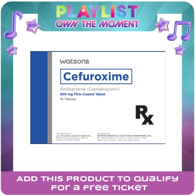 WATSONS GENERICS - WATSONS GENERICS Cefuroxime Antibacterial Film Coated Tablet 500mg Sold Per Piece [PRESCRIPTION REQUIRED]