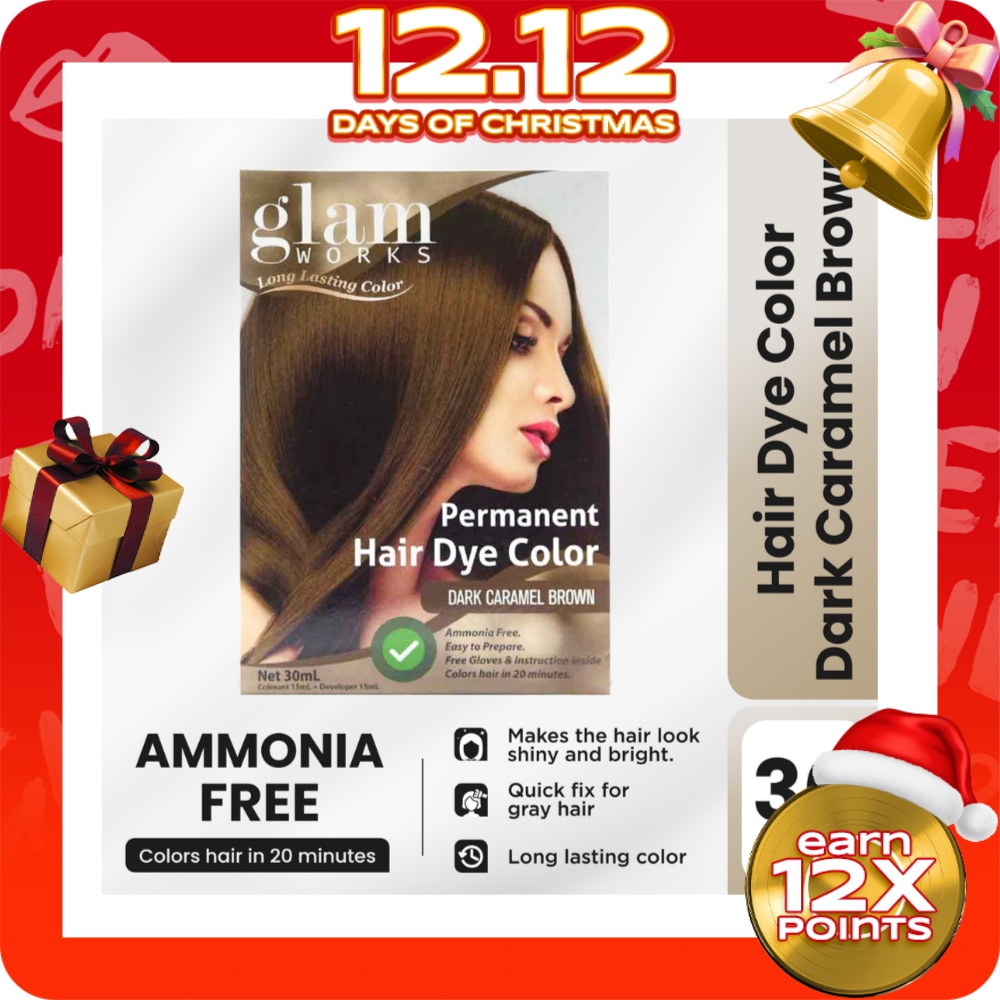 Permanent Hair Dye Color Dark Caramel Brown 30mL