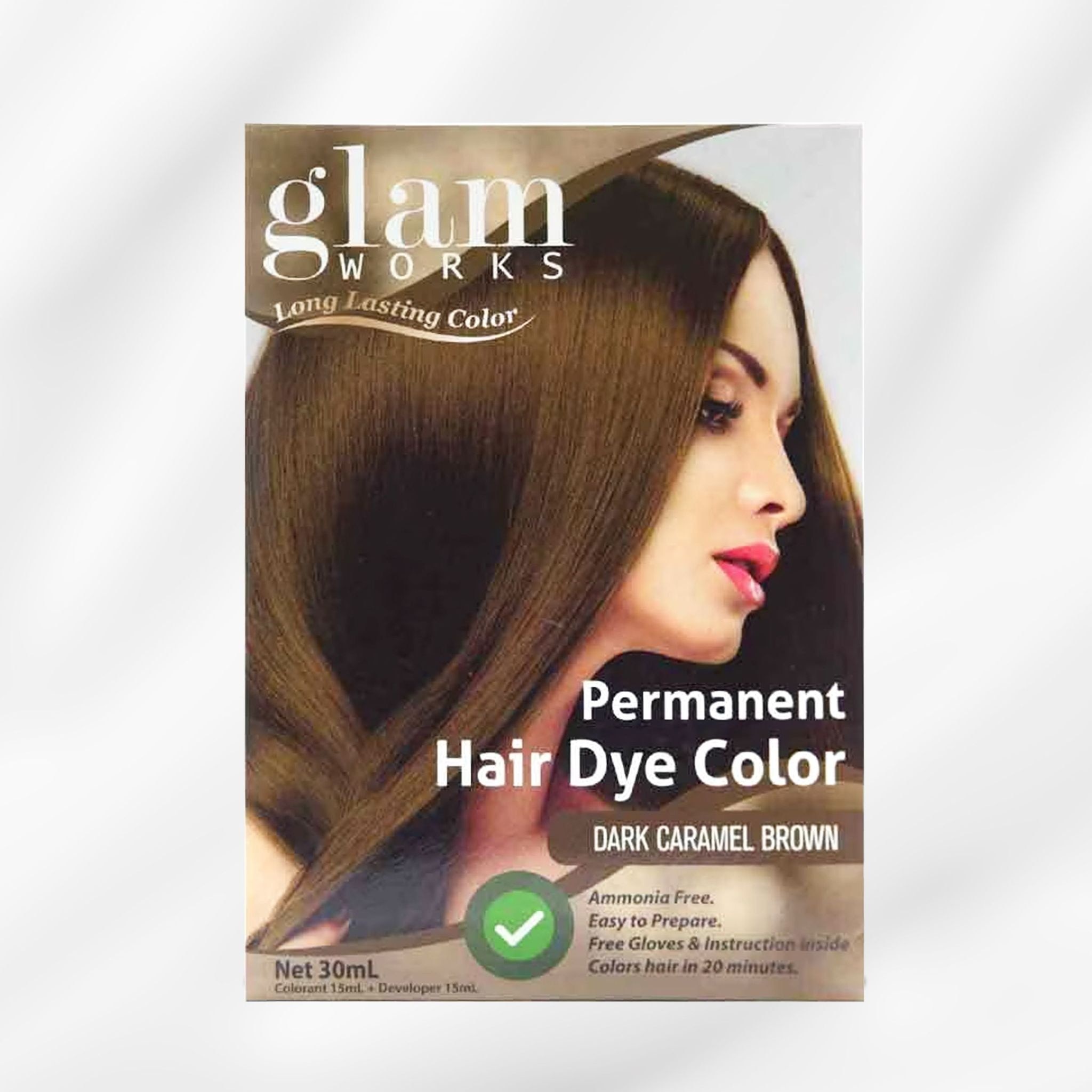 Permanent Hair Dye Color Dark Caramel Brown 30mL