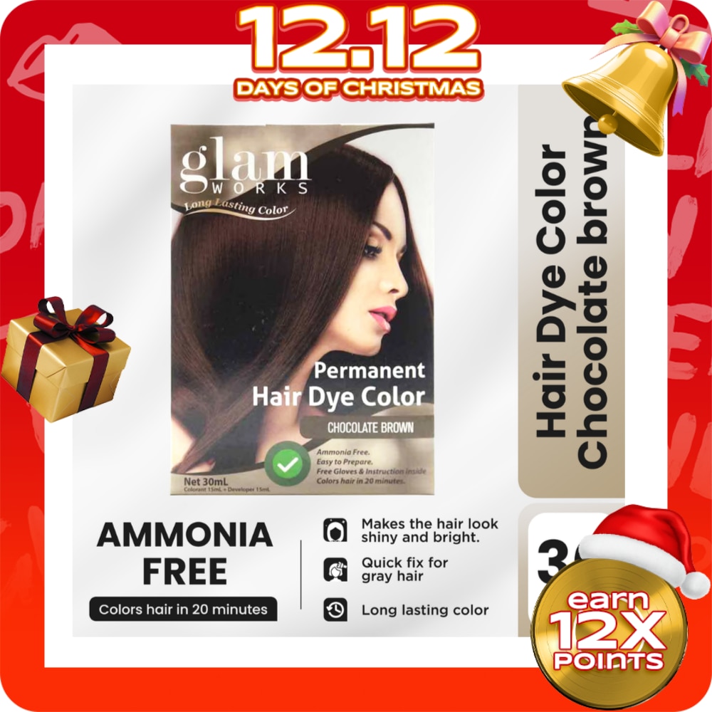Permanent Hair Dye Color Chocolate Brown 30mL