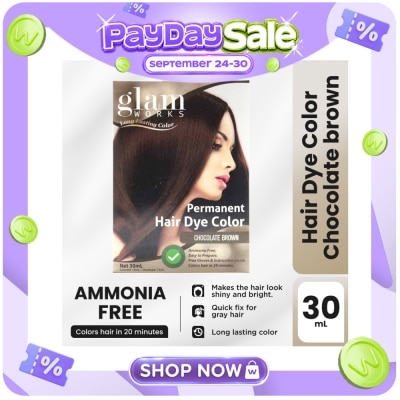 GLAMWORKS Permanent Hair Dye Color Chocolate Brown 30mL image