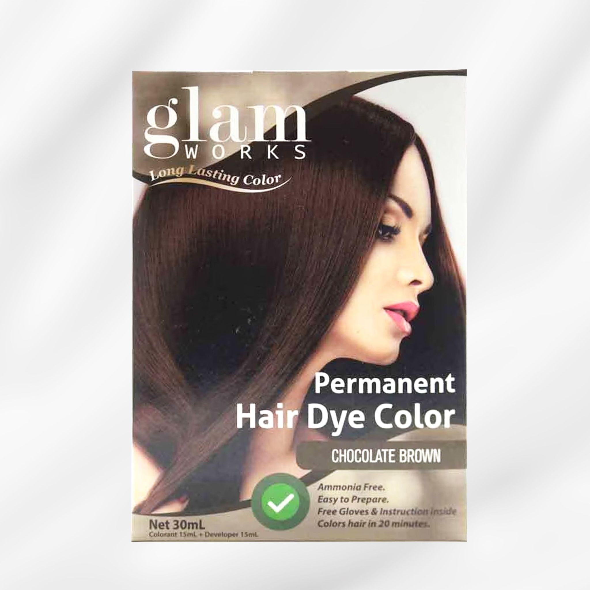 Permanent Hair Dye Color Chocolate Brown 30mL