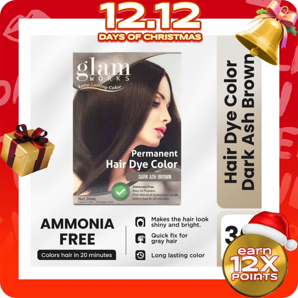 Permanent Hair Dye Color Dark Ash Brown 30ml