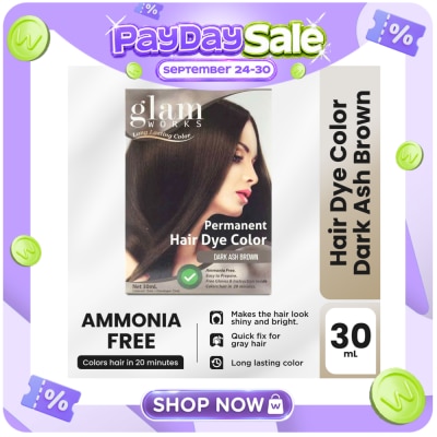 GLAMWORKS Permanent Hair Dye Color Dark Ash Brown 30ml image