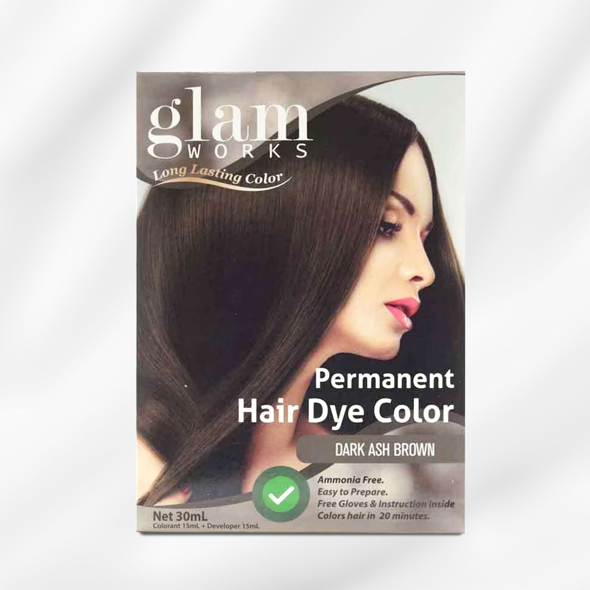 Permanent Hair Dye Color Dark Ash Brown 30ml