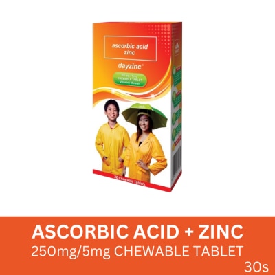 DAYZINC Sodium Ascorbate + Ascorbic Acid + Zinc 30 Chewable Tablets