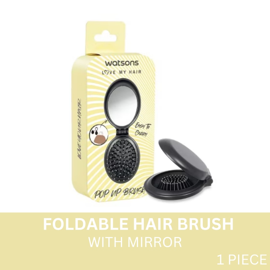 Foldable Hairbrush With Mirror