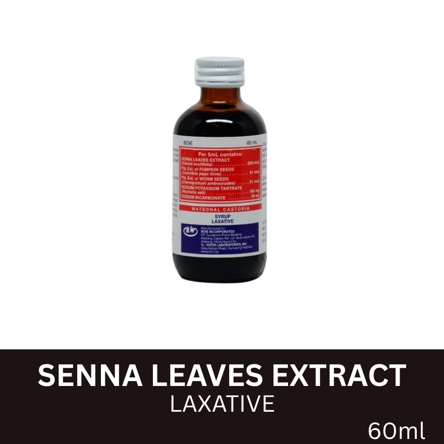 Senna Leaves Extract Sodium Potassium Tartrate Syrup 60mL
