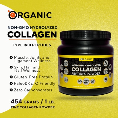 HERBS OF THE EARTH 1Organic Collagen Peptides Powder 454 Grams Jar image