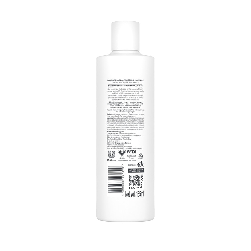 DOVE Dermacare Scalp Soothing Moisture Shampoo Anti-Dandruff 185ML