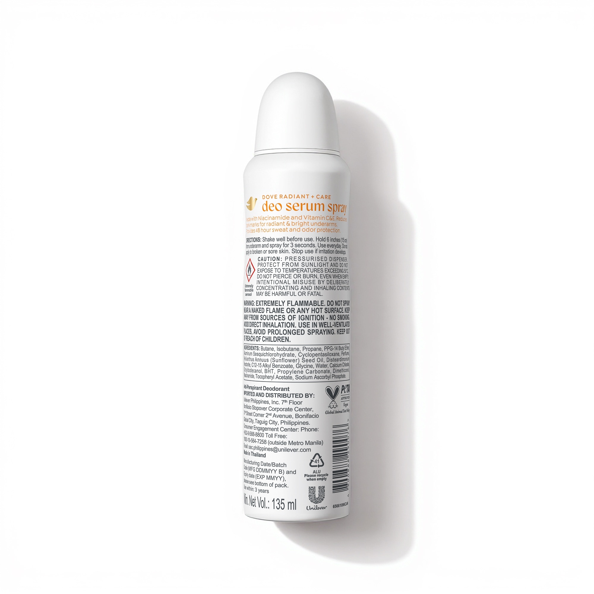 DOVE Radiant + Care Deodorant Serum Spray 135ml image
